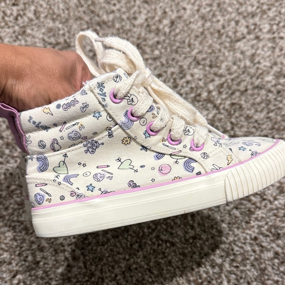 Cat & Jack Cream and Pink Kids' High-Top Sneakers - Picture 7 of 7